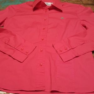Lacoste womans size 6 button up shirt